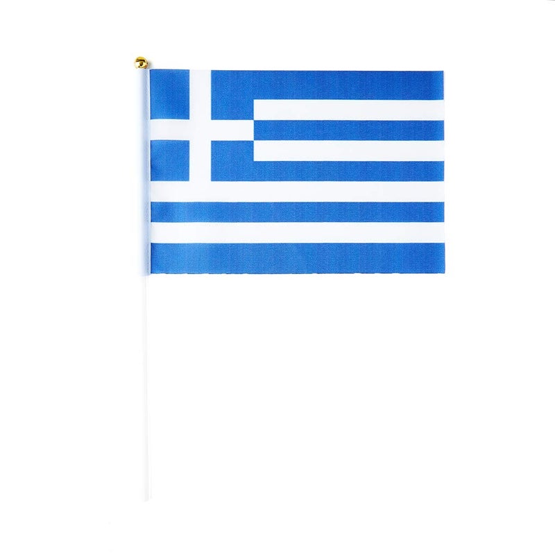 mflagperft Greece Flag Greek Flag, Small Mini Handheld Greece Flags on Stick, Ideal for Party Parades Sports Events Patriotic Festival Decorations - Image 2
